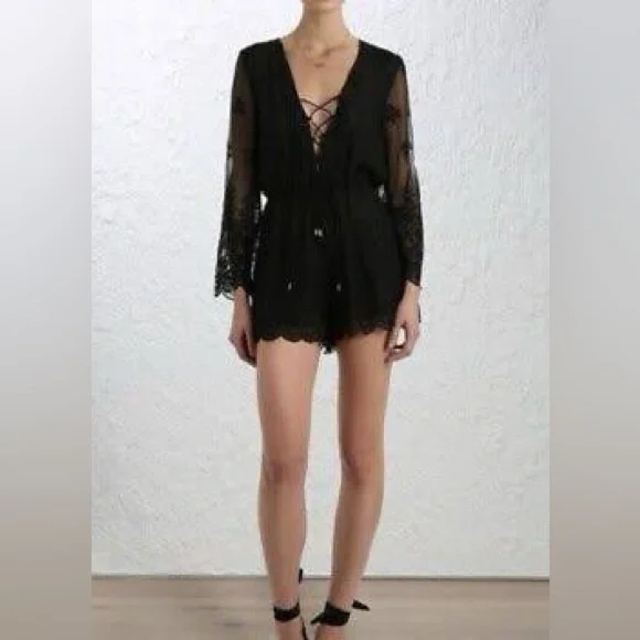 Zimmermann 1 (S) Lucia Silk Embroidered Romper - Picture 14 of 14